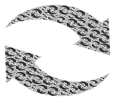 Exchange Arrows Fractal Composition of Itself Icons Stock Illustration