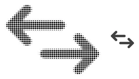 Exchange Arrows Halftone Dot Icon Stock Illustration