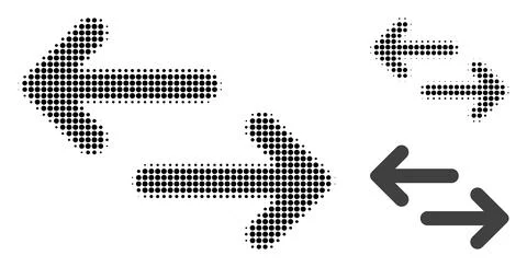 Exchange Arrows Halftone Dotted Icon Stock Illustration
