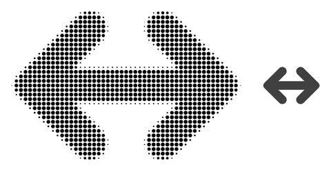 Exchange Arrows Horizontally Halftone Dot Icon 스톡 일러스트