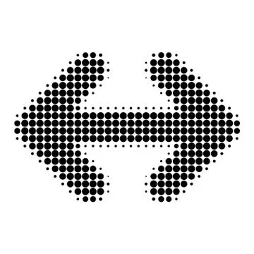 Exchange Arrows Horizontally Halftone Dotted Icon Stock Illustration