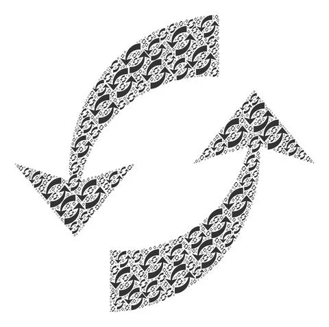 Exchange Arrows Recursion Mosaic of Itself Items イラスト素材