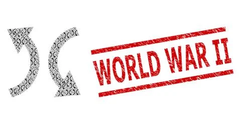 Exchange Arrows Recursive Collage of Exchange Arrows Items and Distress World Illustrazione stock