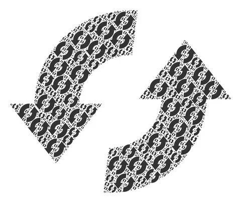 Exchange Arrows Recursive Collage of Itself Items Stock Illustration