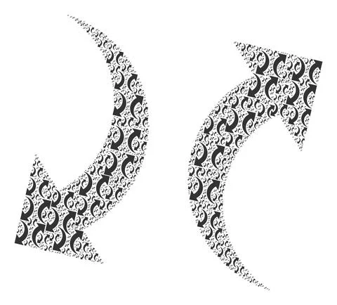 Exchange Arrows Recursive Mosaic of Itself Icons Stock Illustration