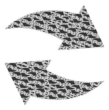 Exchange Arrows Recursive Mosaic of Itself Icons Stock Illustration