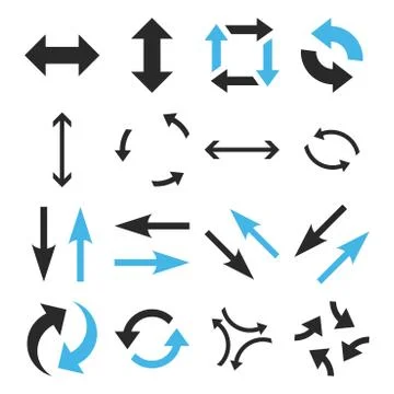 Exchange Arrows Vector Flat Icon Set Illustrazione stock