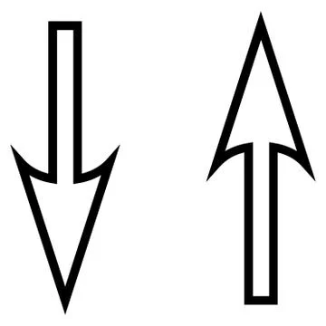 Exchange Arrows Vertical Outline Vector Icon Stock Illustration