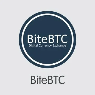 Exchange - Bitebtc. The Crypto Coins or Cryptocurrency Logo. Ilustração Stock
