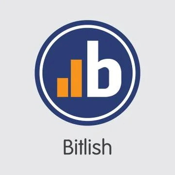 Exchange - Bitlish. The Crypto Coins or Cryptocurrency Logo. Stock Illustration