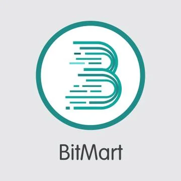 Exchange - Bitmart. The Crypto Coins or Cryptocurrency Logo. Stock Illustration