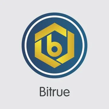 Exchange - Bitrue. The Crypto Coins or Cryptocurrency Logo. Stock Illustration