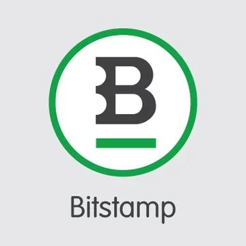 Exchange - Bitstamp Copy. The Crypto Coins or Cryptocurrency Log Ilustração Stock