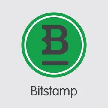Exchange - Bitstamp. The Crypto Coins or Cryptocurrency Logo. Ilustração Stock