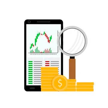 Exchange chart analysis Stock Illustration