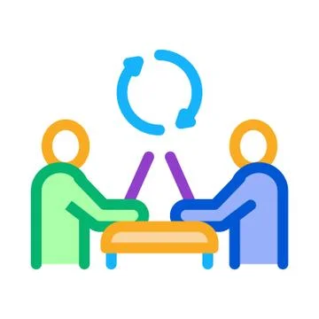 Exchange of computer experience icon vector outline illustration Stockillustratie