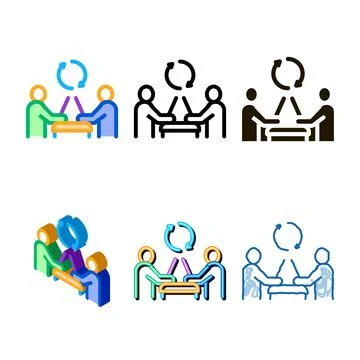 Exchange of computer modern experience icon vector outline Illustrazione stock