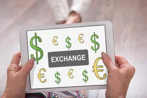Exchange concept on a tablet Stock-Fotos