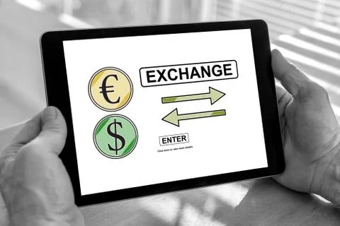 Exchange concept on a tablet Stock-Fotos