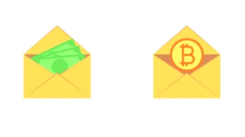 Exchange cryptocurrency. Cryptocurrency bitcoin exchange for dollar. Flat animat Stock Footage 147590421