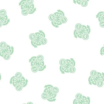 Exchange cryptocurrency glyph seamless pattern Stock Illustration