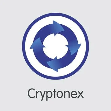 Exchange - Cryptonex. The Crypto Coins or Cryptocurrency Logo. Stock Illustration