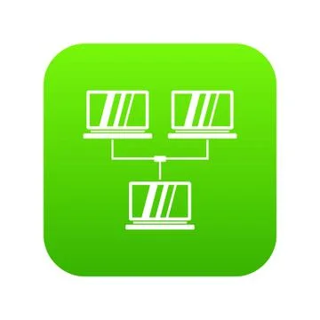 Exchange of data between computers icon digital green Illustrazione stock