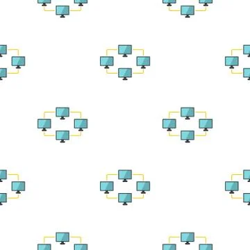 Exchange of data between computers pattern flat Stock Illustration