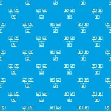 Exchange of data between computers pattern seamless blue Stock Illustration