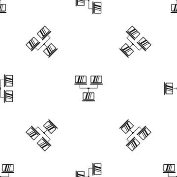 Exchange of data between computers pattern seamless black Stock Illustration