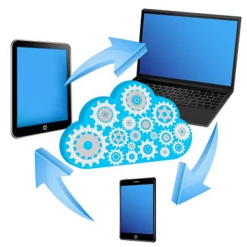 Exchange Data Between Electronic Devices Stock Illustration