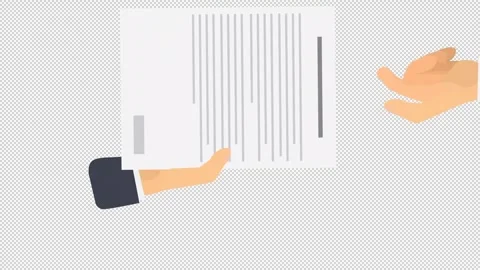 Exchange of documents. Animation workflow. Cartoon. Stock Footage 319003303