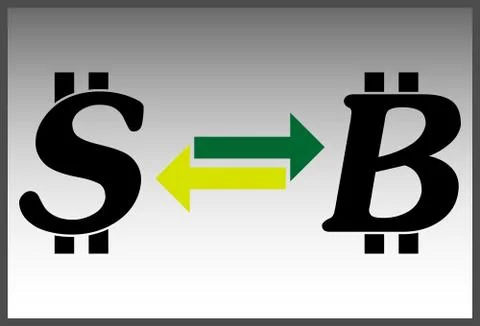 Exchange .Dollar bitcoin Stock Illustration