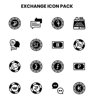 Exchange DuoTone UI Icons Pack Stock Illustration