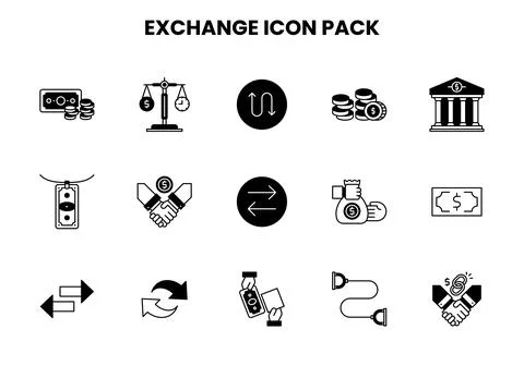 Exchange DuoTone UI Icons Pack Illustrazione stock