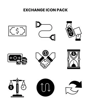 Exchange DuoTone Vector Icons Pack Stock Illustration