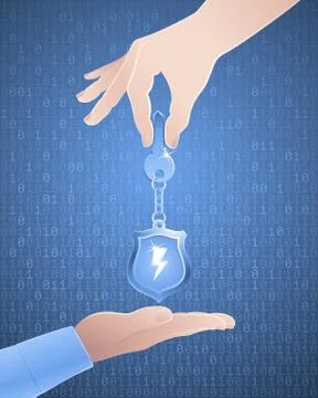 Exchange of an Encrypted Key イラスト素材