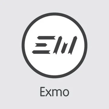 Exchange - Exmo Copy. The Crypto Coins or Cryptocurrency Logo. Ilustração Stock