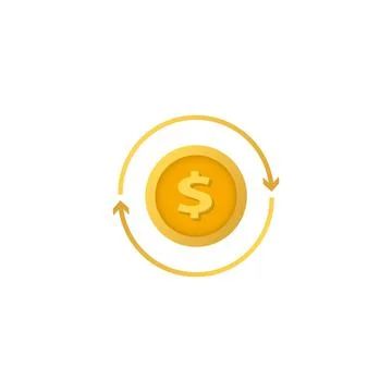 Exchange flat icon on white background Stock Illustration