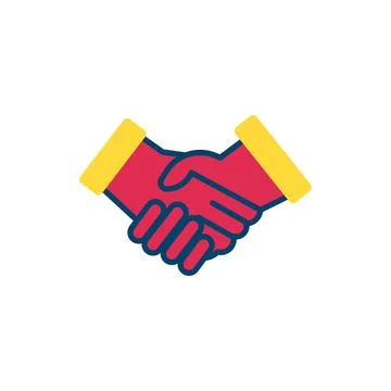 Exchange of friendly handshake. Symbol of concluded business contract Stock Illustration