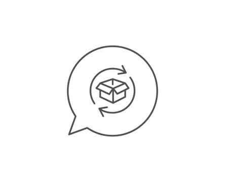 Exchange of goods line icon. Return parcel sign. Vector Stock Illustration