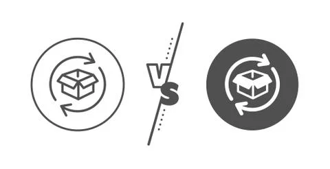 Exchange of goods line icon. Return parcel sign. Vector Stock Illustration