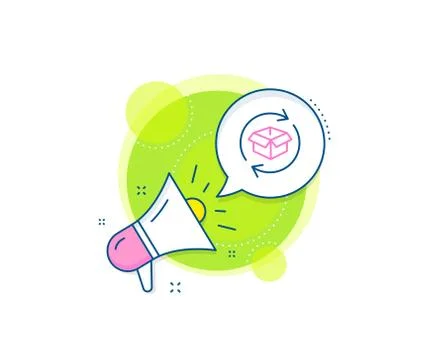 Exchange of goods line icon. Return parcel sign. Vector Stock Illustration