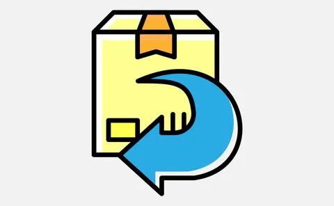Exchange of goods line icon. Return parcel sign. Package tracking symbol. Iso Stock Illustration