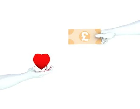 Exchange of heart shape and pound Stock Illustration