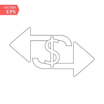 Exchange icon in flat design on white background,vector illustraton. Stock Illustration
