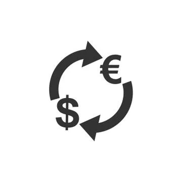 Exchange icon flat Stock Illustration