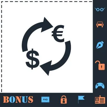 Exchange icon flat Stock Illustration