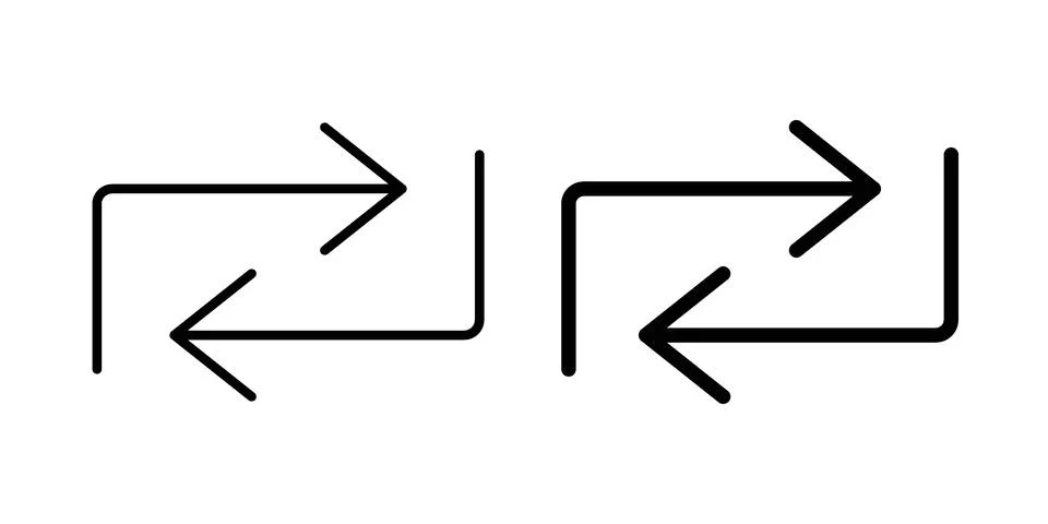 Exchange icon. Outline, flat icons Stock Illustration