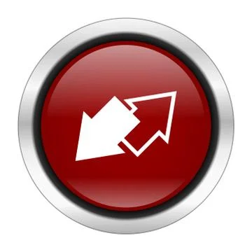 Exchange icon, red round button isolated on white background, web design illu Stock Illustration